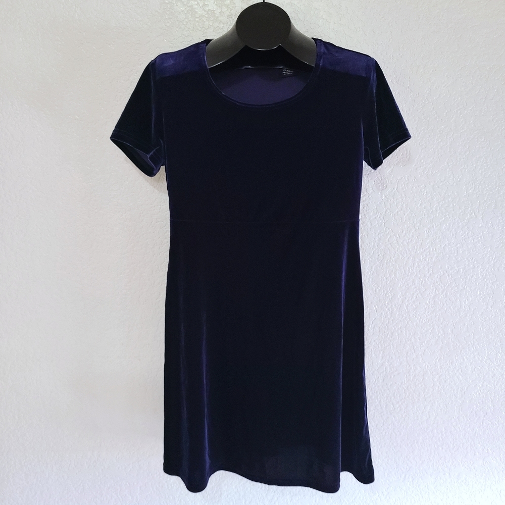 Vintage Y2K Kathie Lee Dark Blue Velour Dress